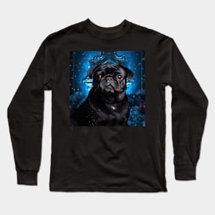 Goth Black Pug Long Sleeve T-Shirt